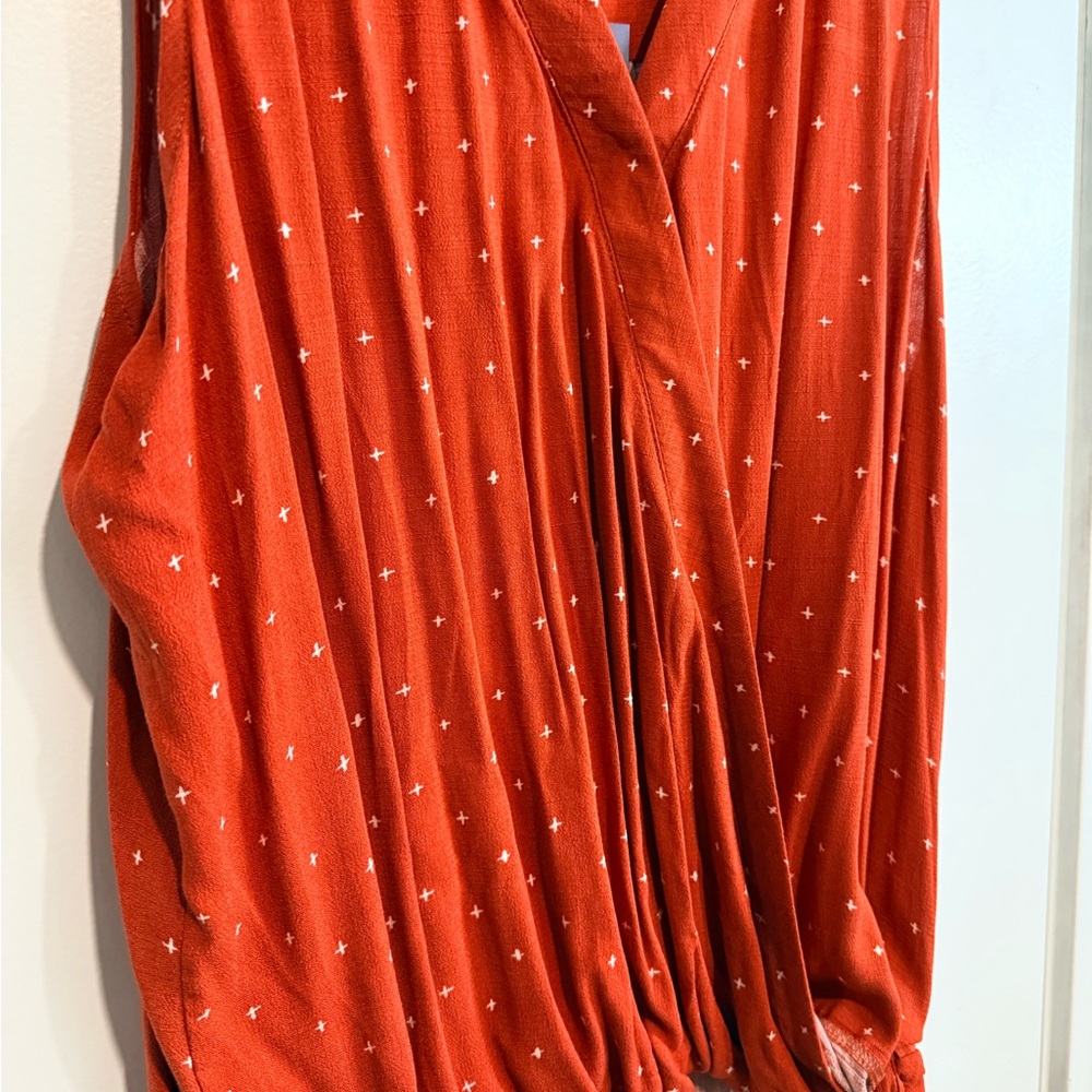 Universal Thread Rust Red Sleeveless Wrap Blouse … - image 3